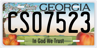 GA license plate CSO7523