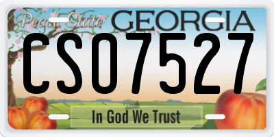 GA license plate CSO7527
