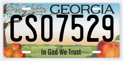 GA license plate CSO7529