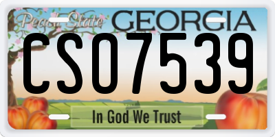 GA license plate CSO7539