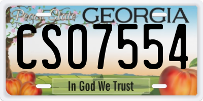 GA license plate CSO7554