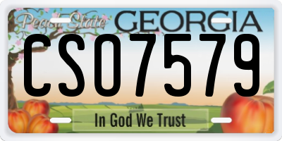 GA license plate CSO7579