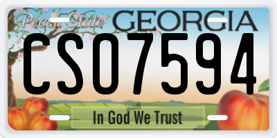 GA license plate CSO7594