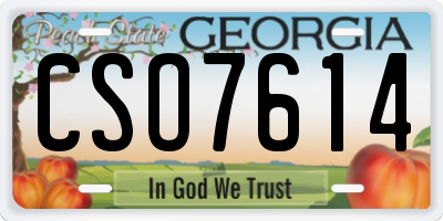 GA license plate CSO7614