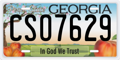 GA license plate CSO7629