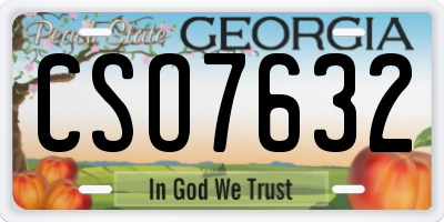 GA license plate CSO7632