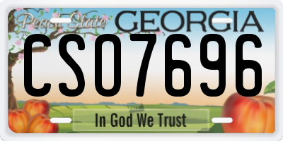 GA license plate CSO7696