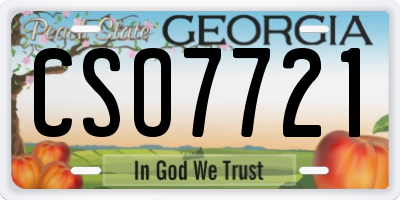 GA license plate CSO7721