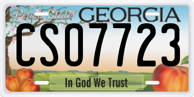 GA license plate CSO7723