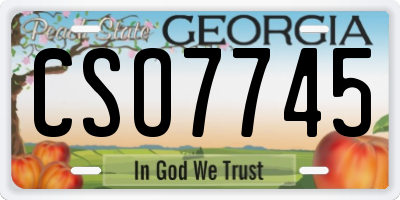 GA license plate CSO7745