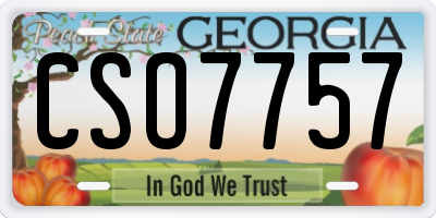 GA license plate CSO7757
