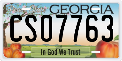 GA license plate CSO7763