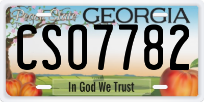GA license plate CSO7782