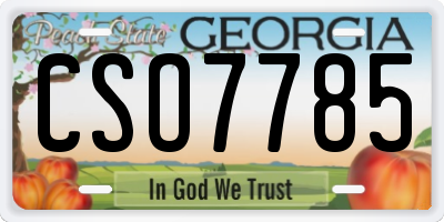 GA license plate CSO7785