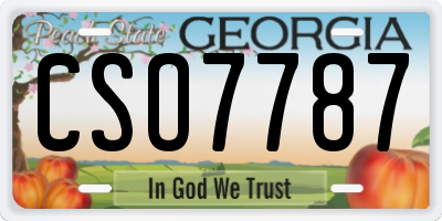 GA license plate CSO7787