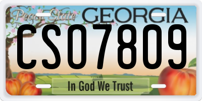 GA license plate CSO7809