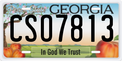GA license plate CSO7813