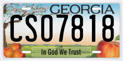 GA license plate CSO7818