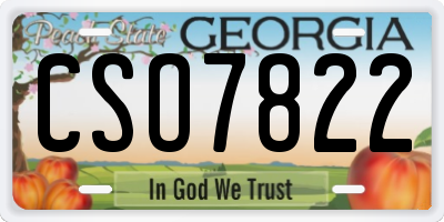 GA license plate CSO7822