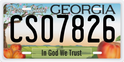 GA license plate CSO7826