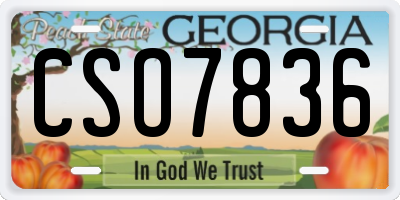 GA license plate CSO7836
