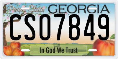 GA license plate CSO7849
