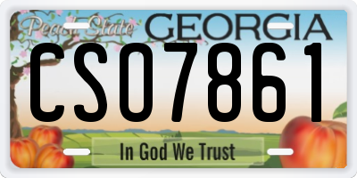 GA license plate CSO7861