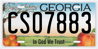 GA license plate CSO7883