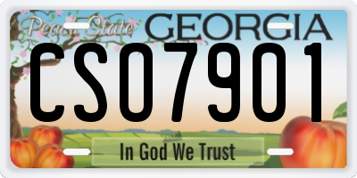 GA license plate CSO7901