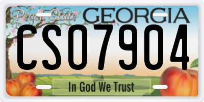 GA license plate CSO7904