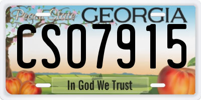 GA license plate CSO7915