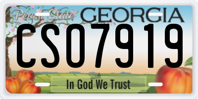 GA license plate CSO7919