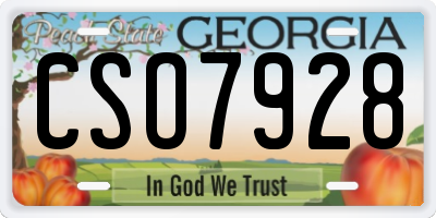 GA license plate CSO7928