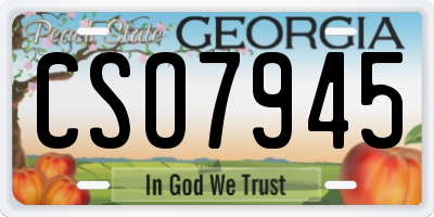 GA license plate CSO7945