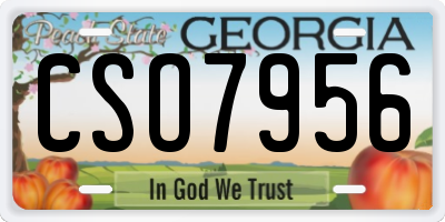 GA license plate CSO7956
