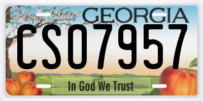 GA license plate CSO7957