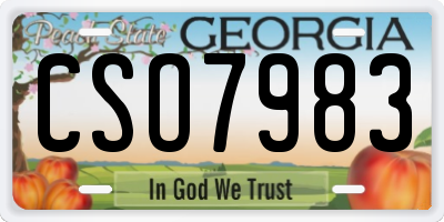 GA license plate CSO7983