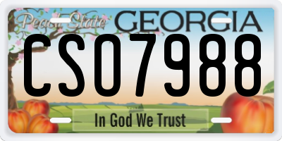 GA license plate CSO7988