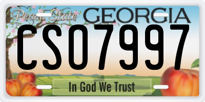 GA license plate CSO7997
