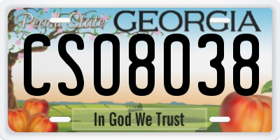 GA license plate CSO8038