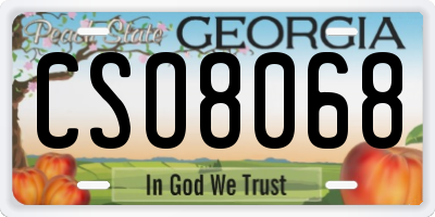 GA license plate CSO8068