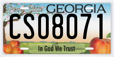 GA license plate CSO8071