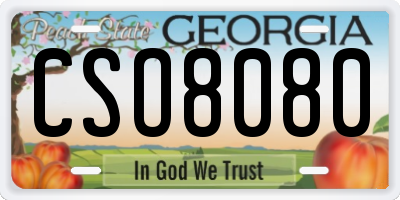 GA license plate CSO8080