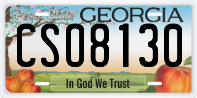 GA license plate CSO8130