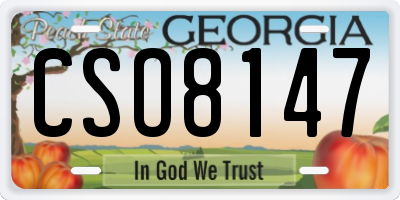 GA license plate CSO8147