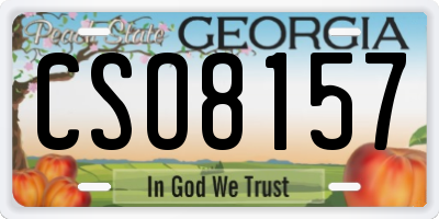 GA license plate CSO8157