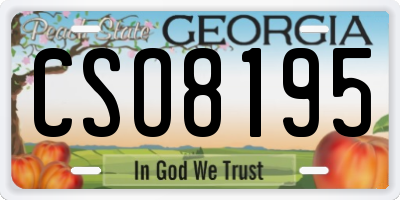 GA license plate CSO8195