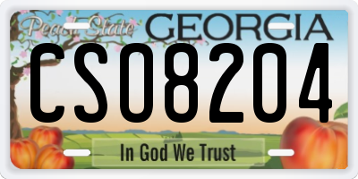 GA license plate CSO8204