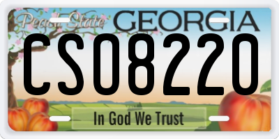GA license plate CSO8220