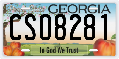 GA license plate CSO8281